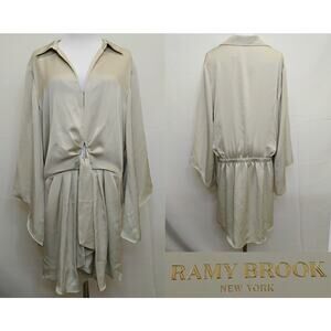 Ramy Brook Tie Penny Dress Women's XL Sands Beige Mini Dress NWT #Z5240